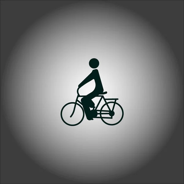 Мужской Силуэт Велосипеде Простая Икона — стоковый вектор