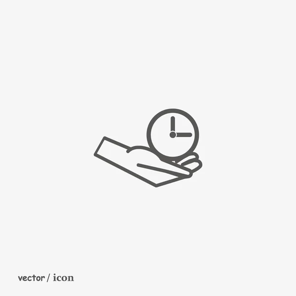 Hand Holding Clock Minimalistic Vector Icon — Stock Vector