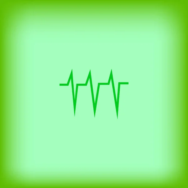 Cardiograma Del Corazón Icono Plano Vector Ilustración — Archivo Imágenes Vectoriales