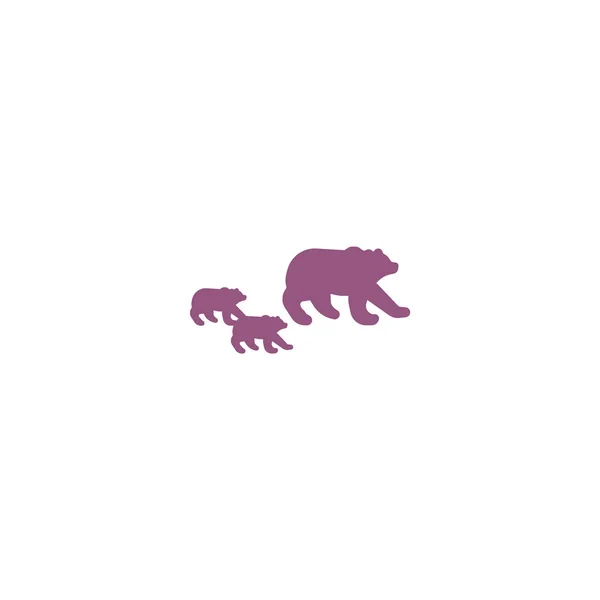 Roztomilý Medvěd Rodinné Vektorové Ilustrace — Stockový vektor