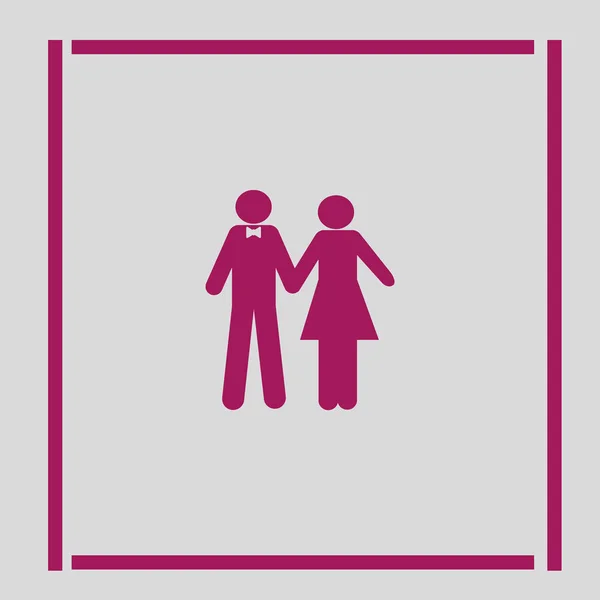 Man Woman Standing Together Vector Icon — Stock Vector