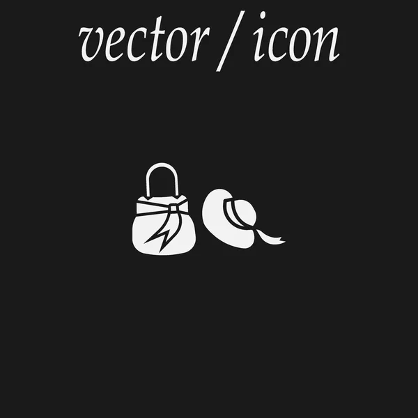 Icono Vectorial Minimalista Sombrero Con Cinta Bolso — Vector de stock