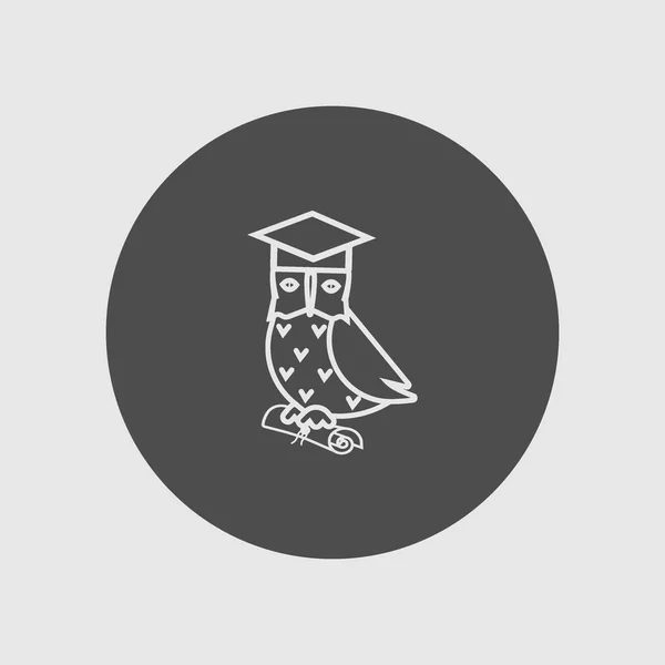 Минималистическая Векторная Икона Птицы Совы — стоковый вектор