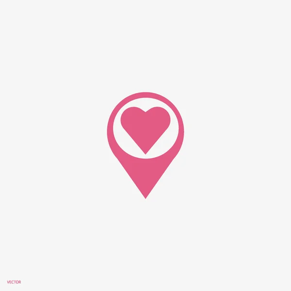 Corazón Icono Plano Ilustración Vectorial — Vector de stock