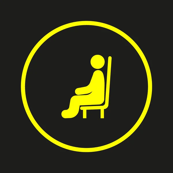Männlicher Avatar Sitzt Auf Stuhl Flaches Symbol Vektor Illustration — Stockvektor