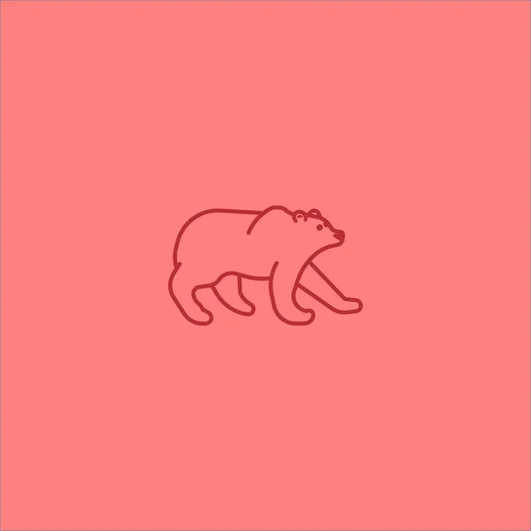 Icono Vectorial Minimalista Oso Polar — Vector de stock