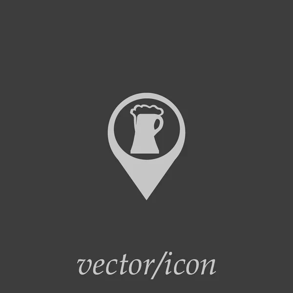Пивная Плоская Иконка Векторная Иллюстрация — стоковый вектор