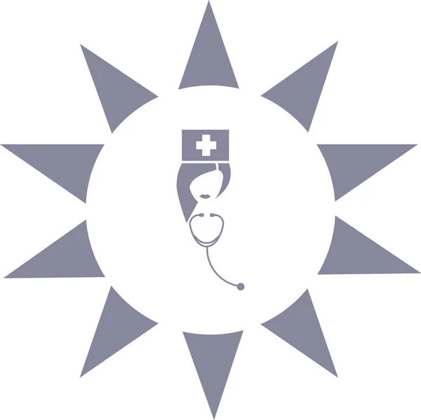 Avatar Enfermera Con Estetoscopio Icono Plano Vector Ilustración — Archivo Imágenes Vectoriales