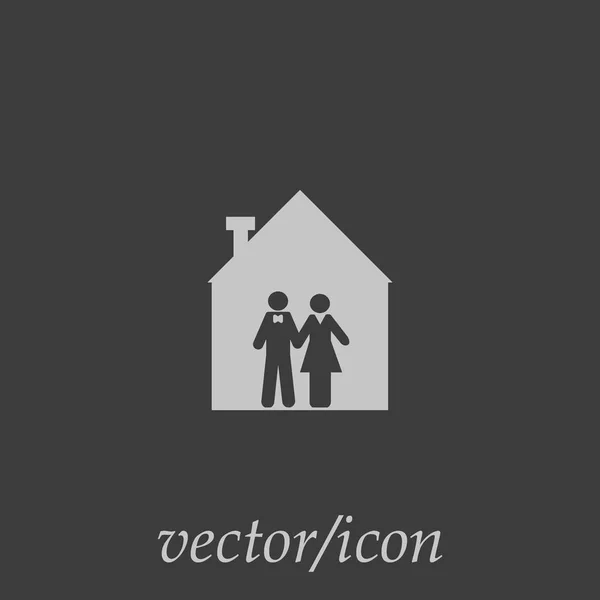 Мужчина Женщина Стоящие Вместе Векторная Икона — стоковый вектор