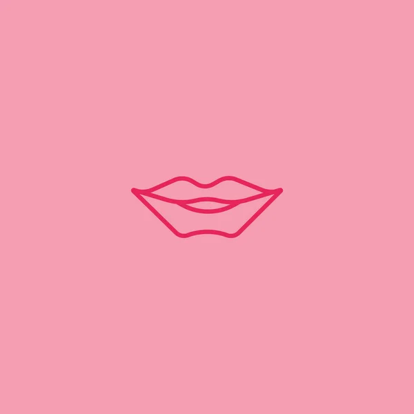 Lippen Platte Pictogram Vector Illustratie — Stockvector