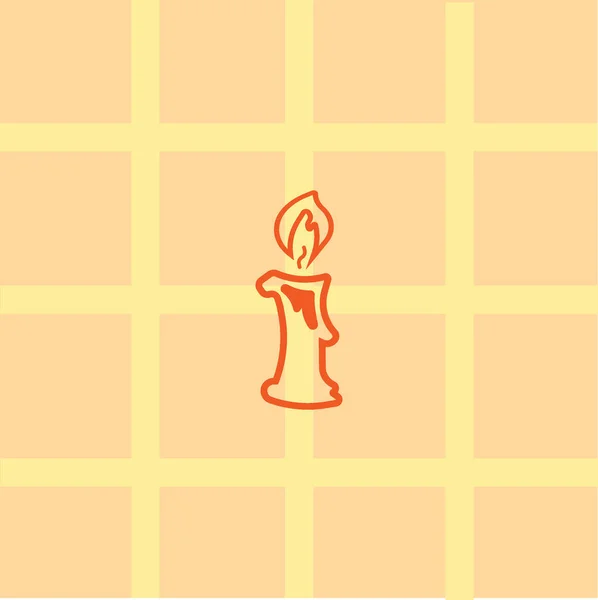Minimalistische Ikone Der Kerze Vektorillustration — Stockvektor
