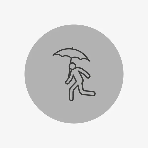 Avatar Cours Exécution Avec Icône Plate Parapluie Vecteur Illustration — Image vectorielle