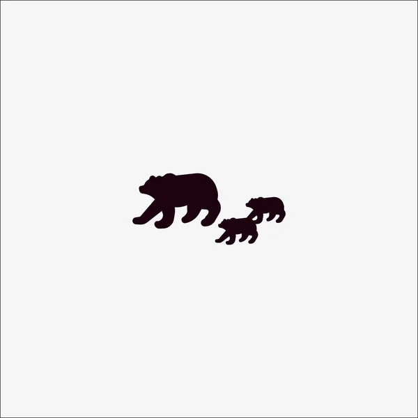 Χαριτωμένο Αρκουδάκι Εικονογράφηση Διάνυσμα Οικογένεια — Διανυσματικό Αρχείο