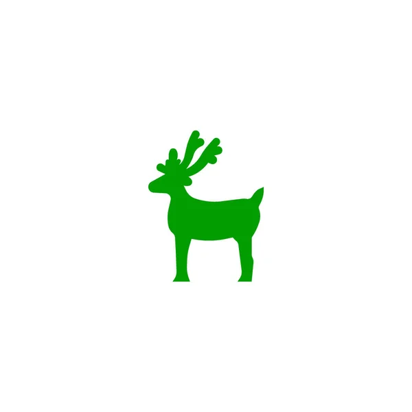 Modelo Logotipo Rena Natal — Vetor de Stock
