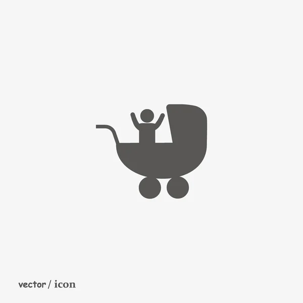 Bebé Cuna Icono Web Vector Ilustración — Vector de stock