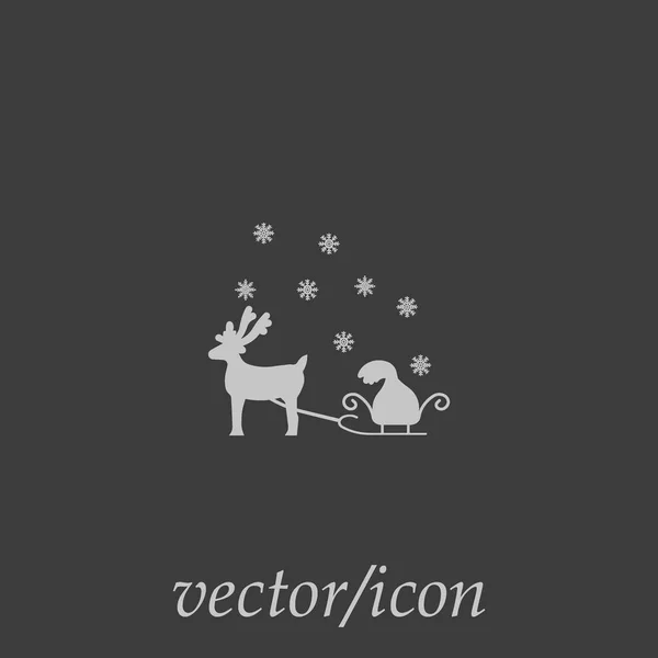 Modelo Logotipo Rena Natal — Vetor de Stock