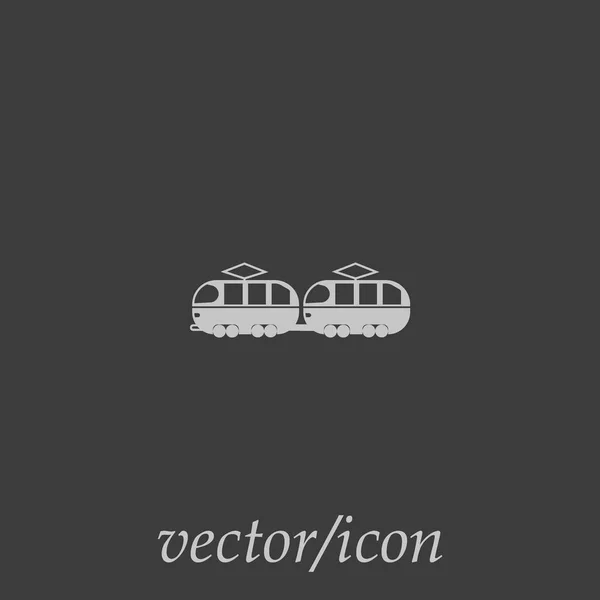 Minimalistic Classic Tram Carriage Vector Icon — Stock Vector