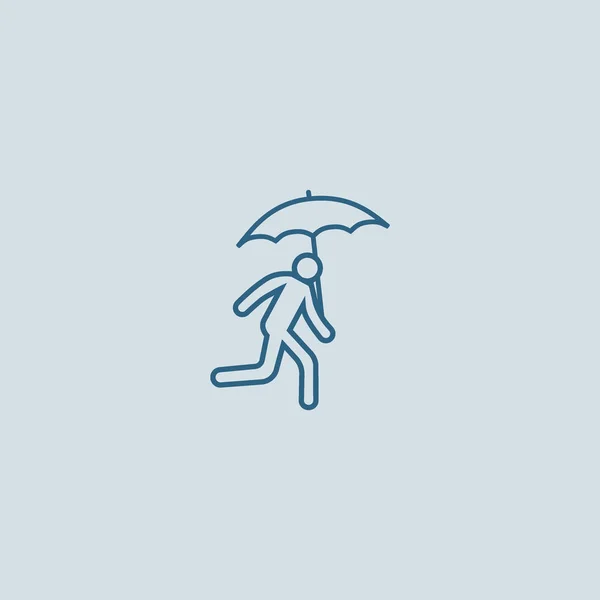 Şemsiye Düz Simgesi Vektör Illüstrasyon Ile Çalışan Avatar — Stok Vektör