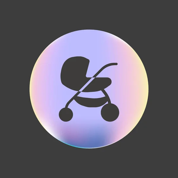 婴儿车平面样式图标 矢量插图 — 图库矢量图片