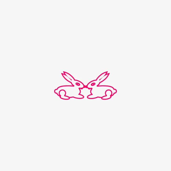 Kaninerna Flat Ikonen Vektorillustration — Stock vektor