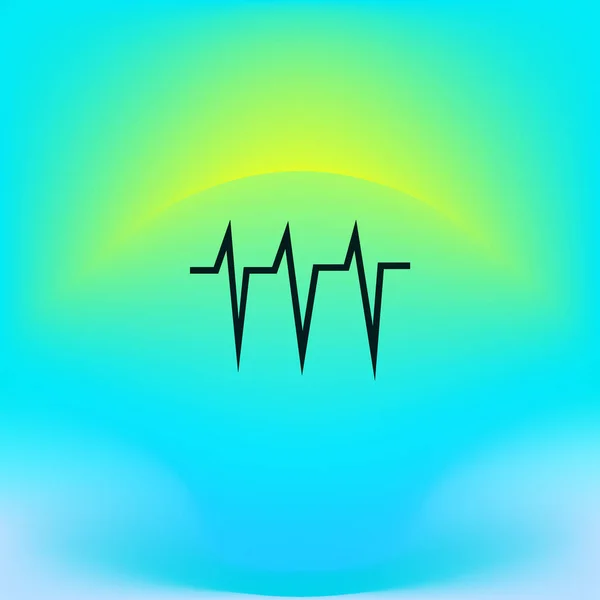 Ploché Ikony Srdce Kardiogram Vektor Ilustrace — Stockový vektor