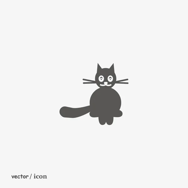 Icono Vectorial Minimalista Gato Amigable Divertido — Vector de stock