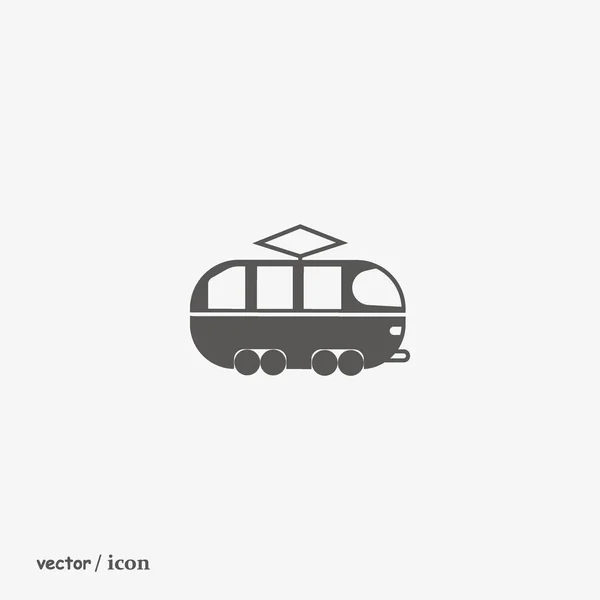 Minimalistische Klassieke Tram Vector Pictogram — Stockvector