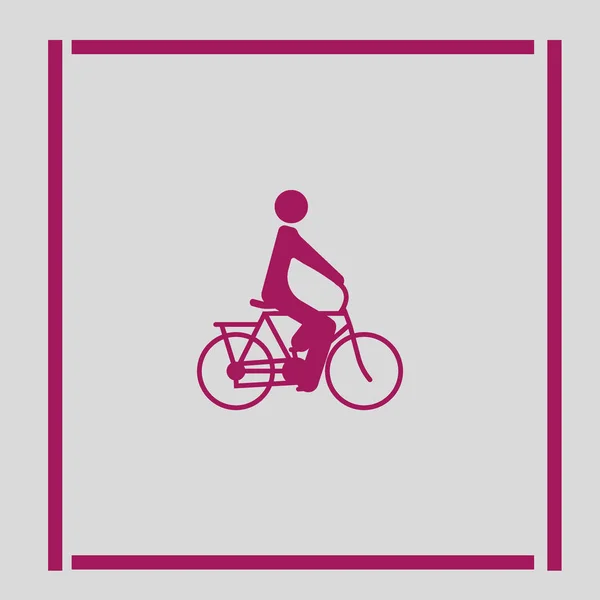 Silueta Masculina Montar Bicicleta Icono Simple — Vector de stock