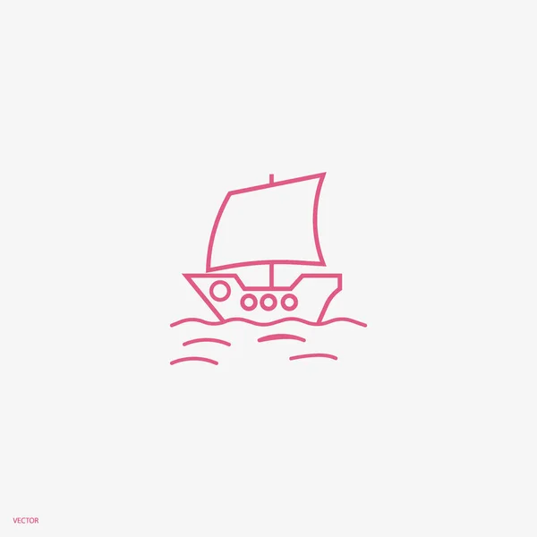 Boat Flat Icon Vector Illustration — Stock Vector