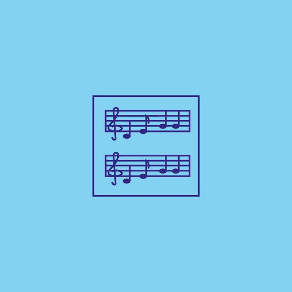 Notas Musicales Icono Plano Ilustración Vectorial — Archivo Imágenes Vectoriales