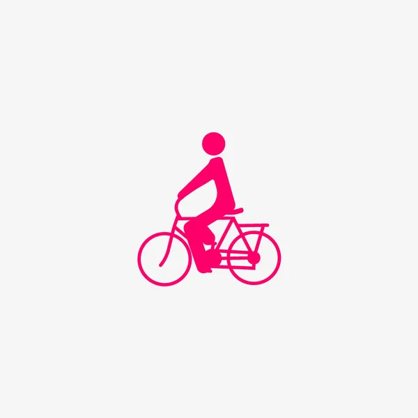 Male Silhouette Riding Bicycle Simple Icon — Stock Vector