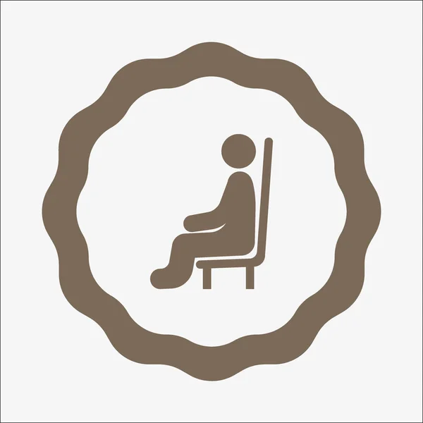 Avatar Masculino Sentado Silla Icono Plano Vector Ilustración — Archivo Imágenes Vectoriales