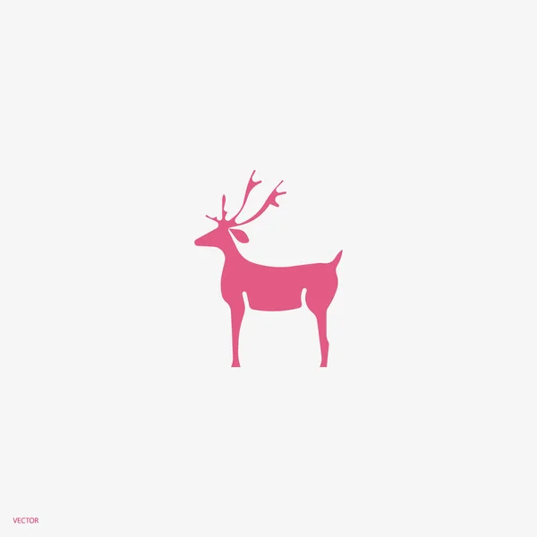 Icono Minimalista Ciervos Ilustración Vectorial — Vector de stock