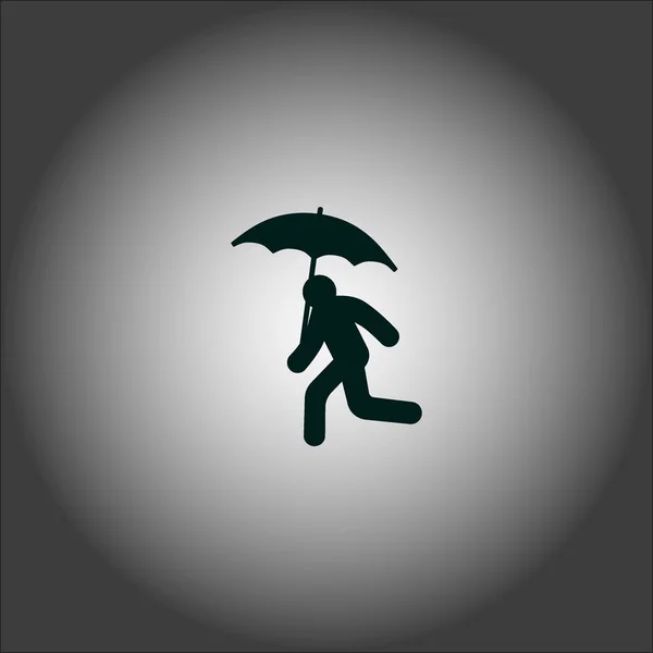 Personne Exécutant Avec Parapluie Illustration Vectorielle — Image vectorielle
