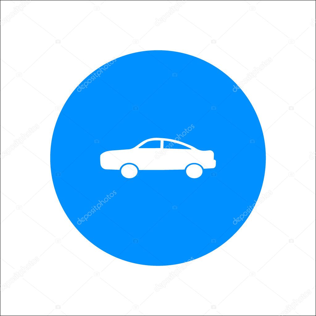 minimalistic passenger car vector icon