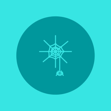 minimalist simgesi spiderweb ve örümcek, vektör çizim