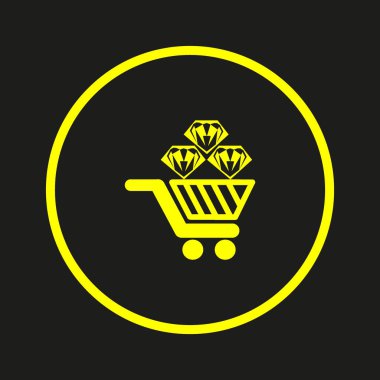 alışveriş sepeti elmas, vektör çizim ile minimalist simgesi