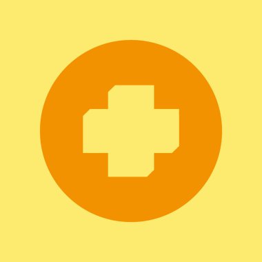 Tıbbi düz simgesi, vektör, illüstrasyon çapraz 