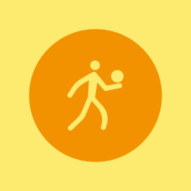 Adam topu basit simgesi ile çalışan siluet