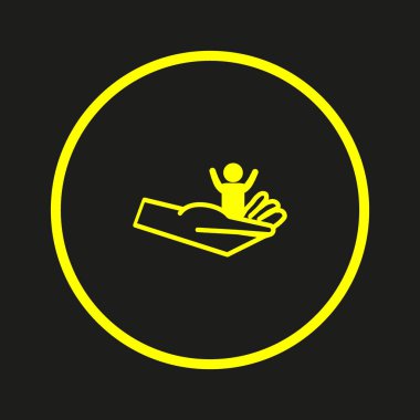 Çocuk, annelik kavramı vektör simgesi tutan el