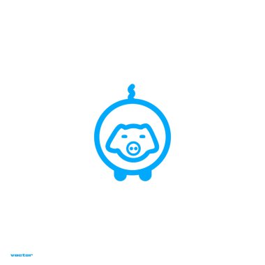 Domuz yassı simgesi, vektör illüstrasyonu