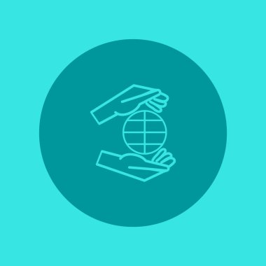 vektör simge tasarlamak küre tutan insan ellerin