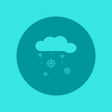 karlı bulut düz simgesi, vektör, illüstrasyon 