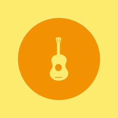 Gitar web simgesi, vektör çizim 