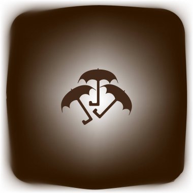 Üç renkli şemsiyeler illüstrasyon vektör