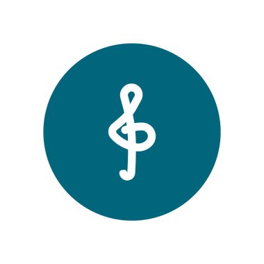 nota anahtarı düz simgesi, vektör çizim