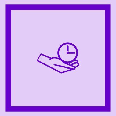 Saat minimalist vektör simgesi tutan el