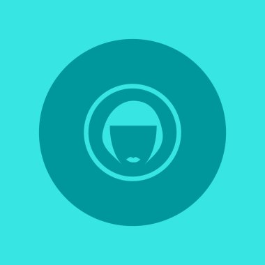 kadın baş kısa saç modeli ile minimalist vektör simgesi