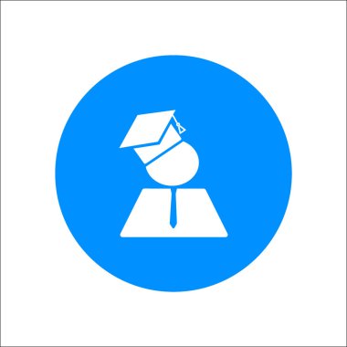 Lisansüstü avatar düz stil ikonu, vektör çizim, eğitim kavramı   