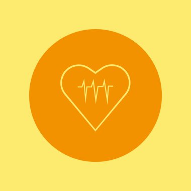 kalp kardiyogram düz simgesi, vektör, illüstrasyon